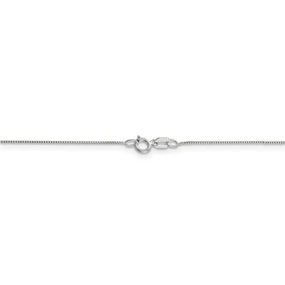 0.5mm, 14k White Gold Box Chain Necklace, 24 Inch - Picture 4 of 8